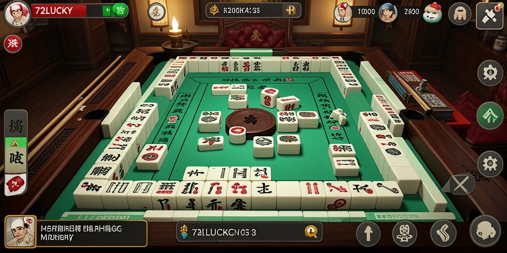 Tampilan gameplay menarik dari 72LUCKY dalam permainan Mahjong.