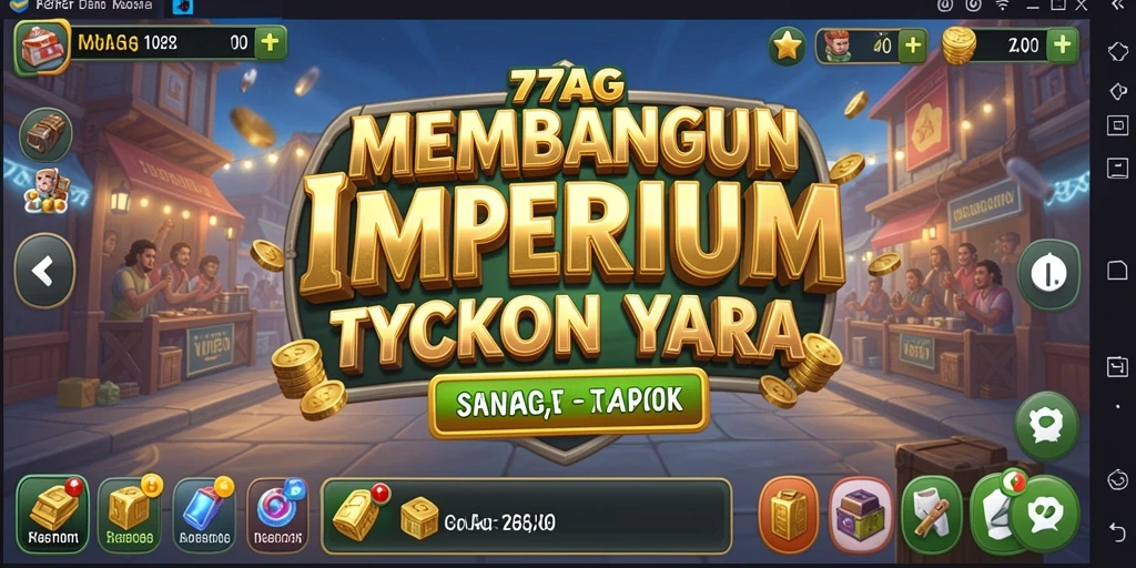 Screenshot gameplay 77AG yang menunjukkan pengelolaan bisnis yang dinamis.