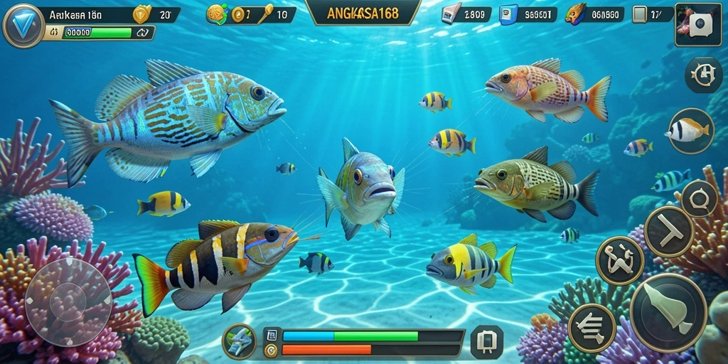 Gameplay seru dan mendebarkan dari ANGKASA168 saat menembak ikan.