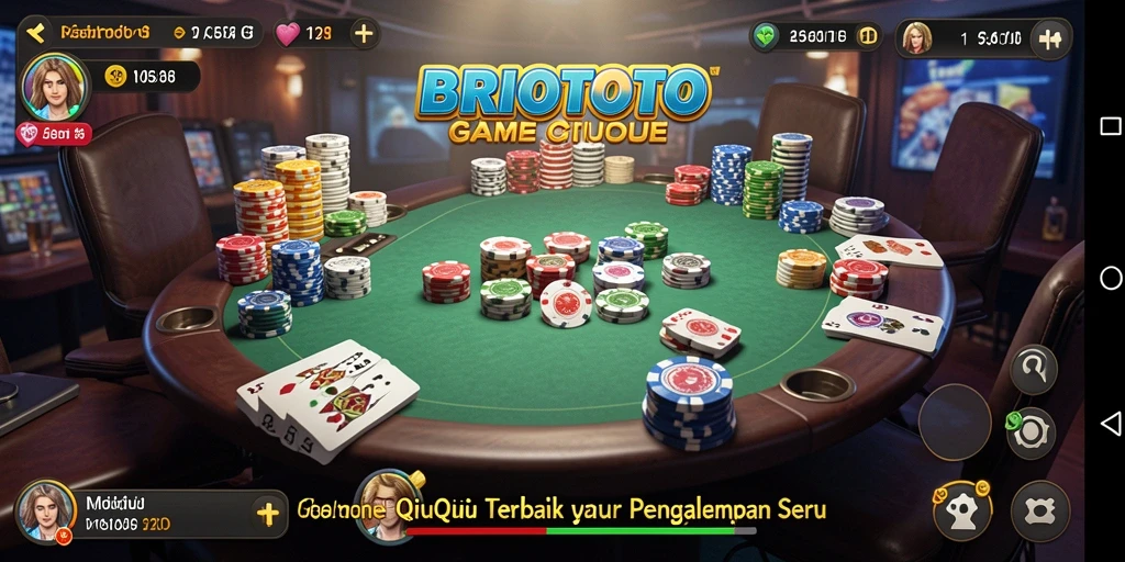 Tangkapan layar BRIOTOTO menampilkan momen seru dalam bermain QiuQiu.