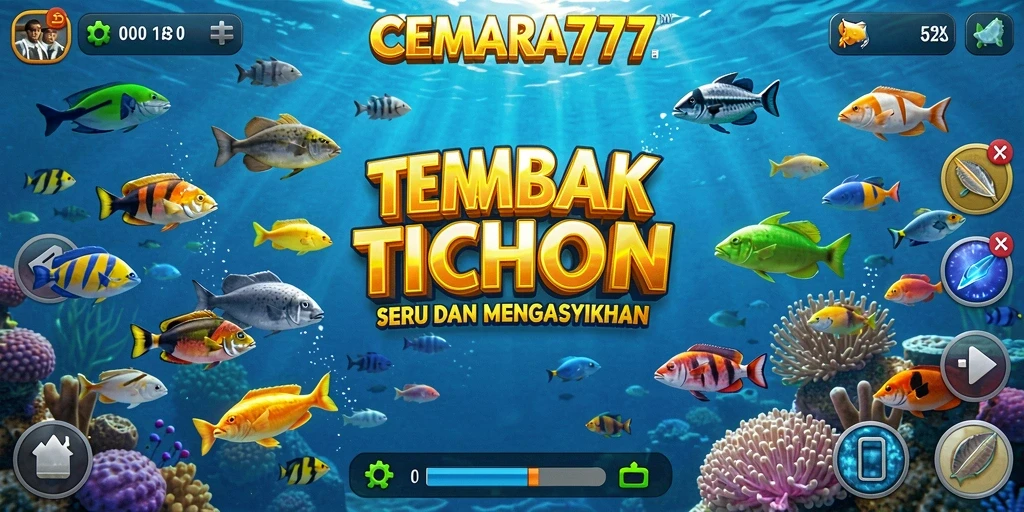 Gameplay seru dalam CEMARA777 dengan berbagai ikan yang dapat ditembak.