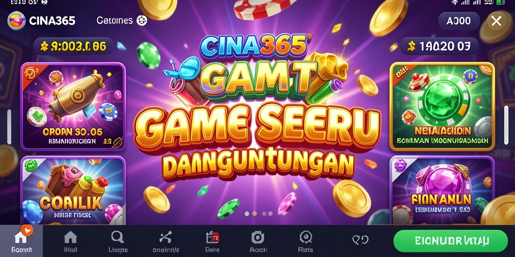 Tampilan gameplay CINA365 yang menarik dan penuh warna.