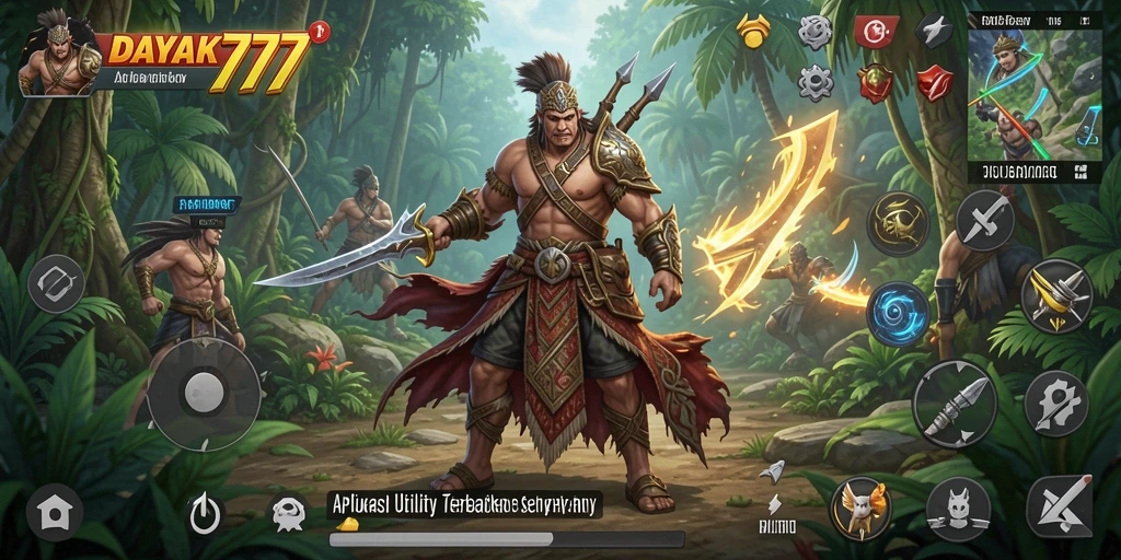 Tampilan antarmuka utama DAYAK777 dengan fitur-fitur Utility yang menarik.