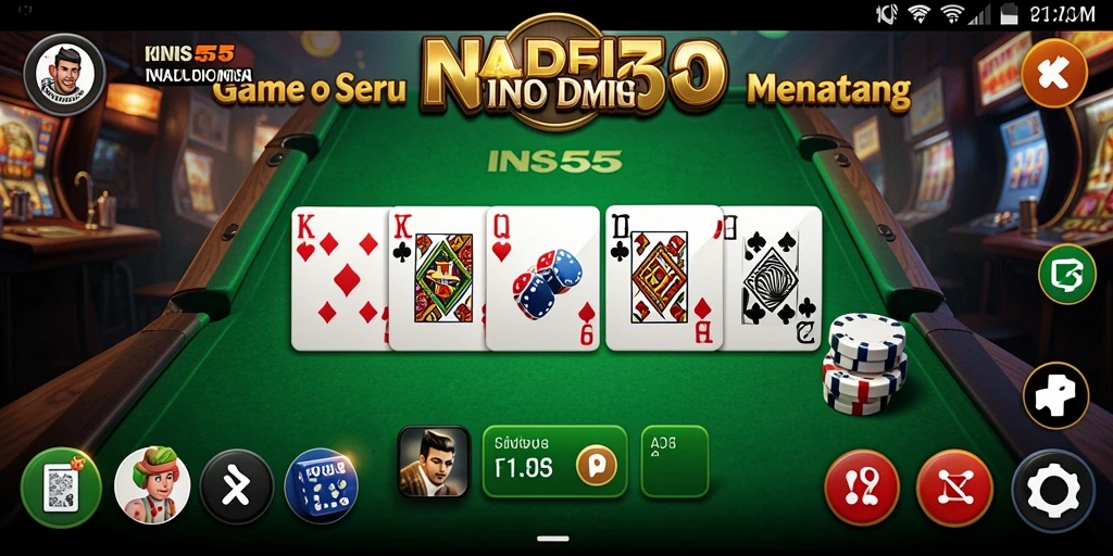 Tampilan gameplay seru di INS55, permainan Domino yang mengasyikkan.
