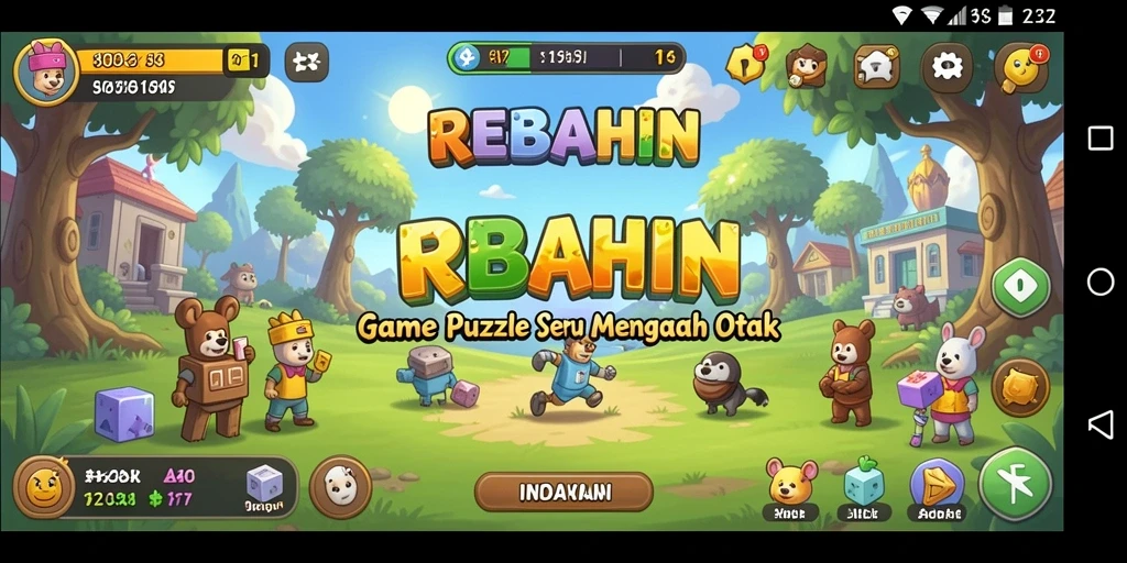 Tampilan gameplay REBAHIN yang menarik dan penuh tantangan puzzle.