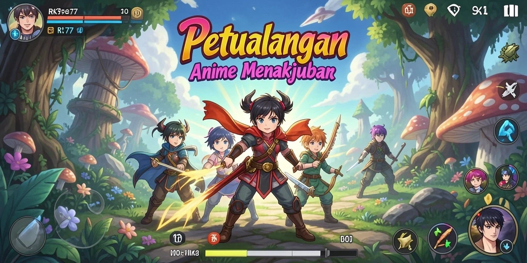 Tampilan gameplay yang menarik dari game Anime RK77.