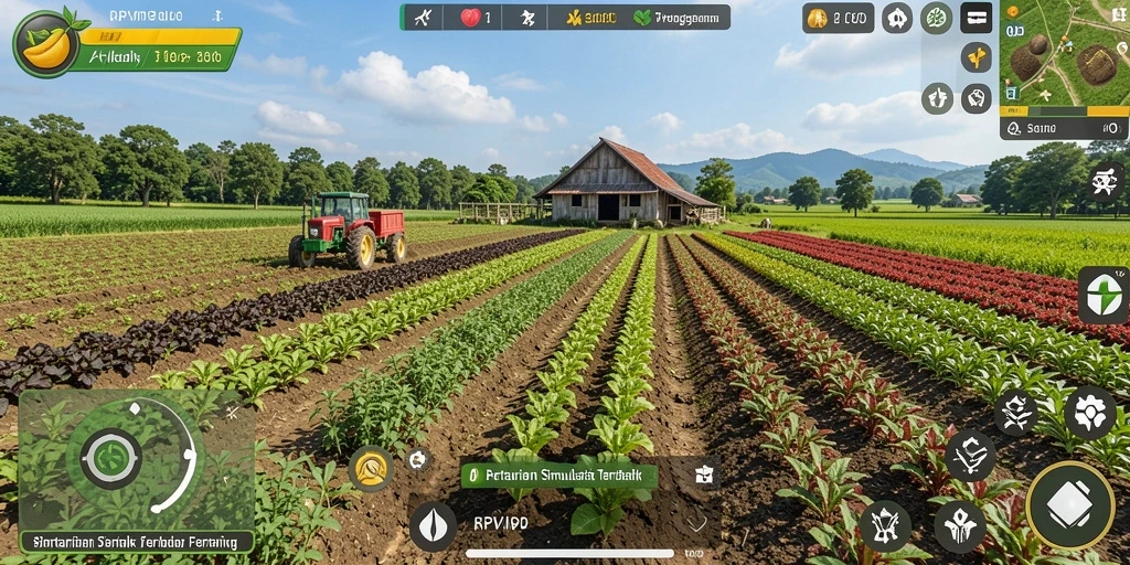 Screenshot RPVIP2 menampilkan pemain yang sedang merawat ladang tanaman.