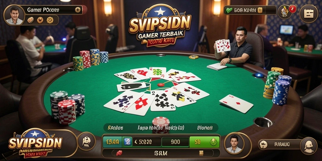 Tampilan menarik dari gameplay poker di SVIPSIDN.