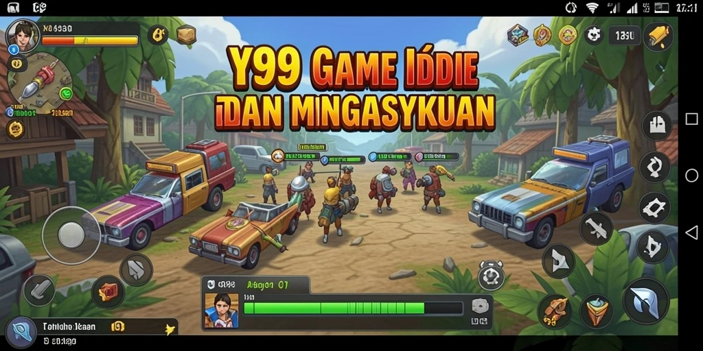 Tampilan gameplay memilih strategi dan mengumpulkan sumber daya dalam Y89.